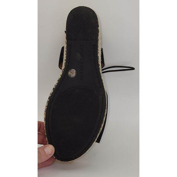 Lucky Brand Women’s Espadrille Wedge Sandals Black Size 8.5 - Picture 9 of 14